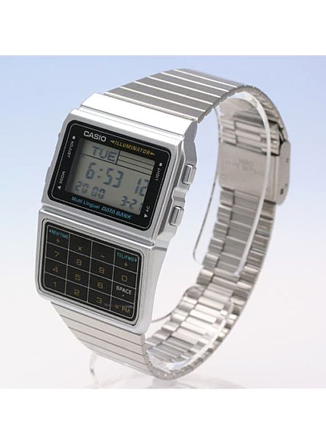 CASIO Men Data Bank Digital Watch DBC-611-1DF - 47 mm - Silver - Image 3