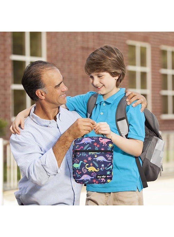 هاب تيم لانش بوكس معزول من هاب تيم، شنطة لانش باج صغيرة لحفظ الوجبات الحرارية من مجموعة شنط توت، موديل ديناصور (18654-DS) - Image 2