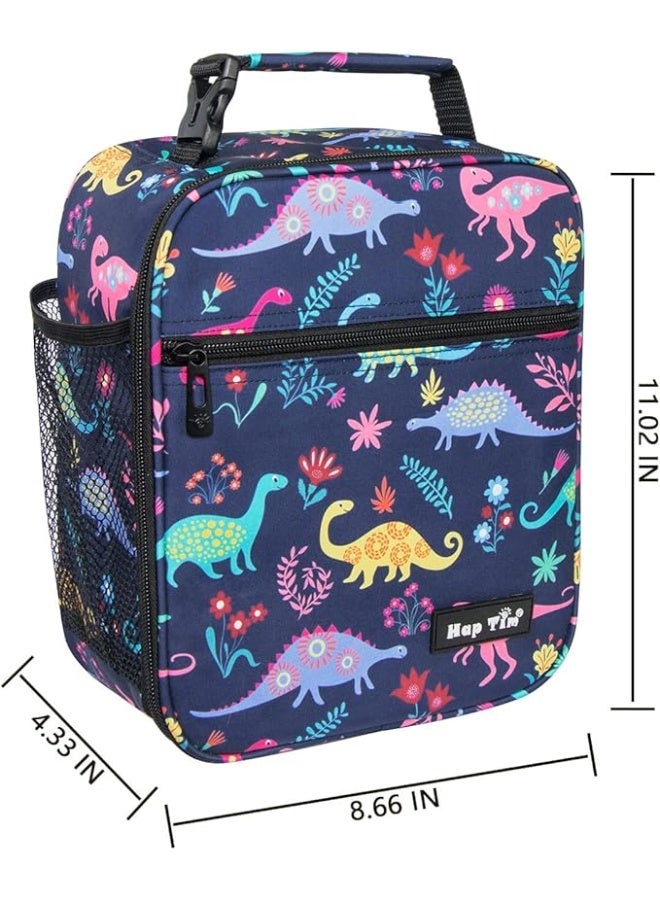 هاب تيم لانش بوكس معزول من هاب تيم، شنطة لانش باج صغيرة لحفظ الوجبات الحرارية من مجموعة شنط توت، موديل ديناصور (18654-DS) - Image 3