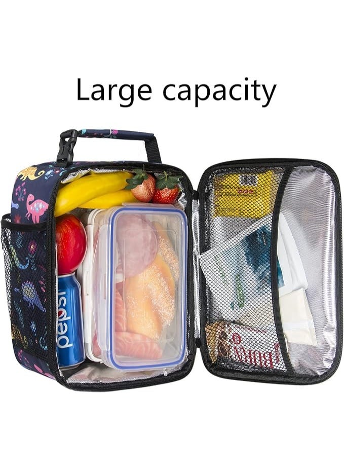 هاب تيم لانش بوكس معزول من هاب تيم، شنطة لانش باج صغيرة لحفظ الوجبات الحرارية من مجموعة شنط توت، موديل ديناصور (18654-DS) - Image 5