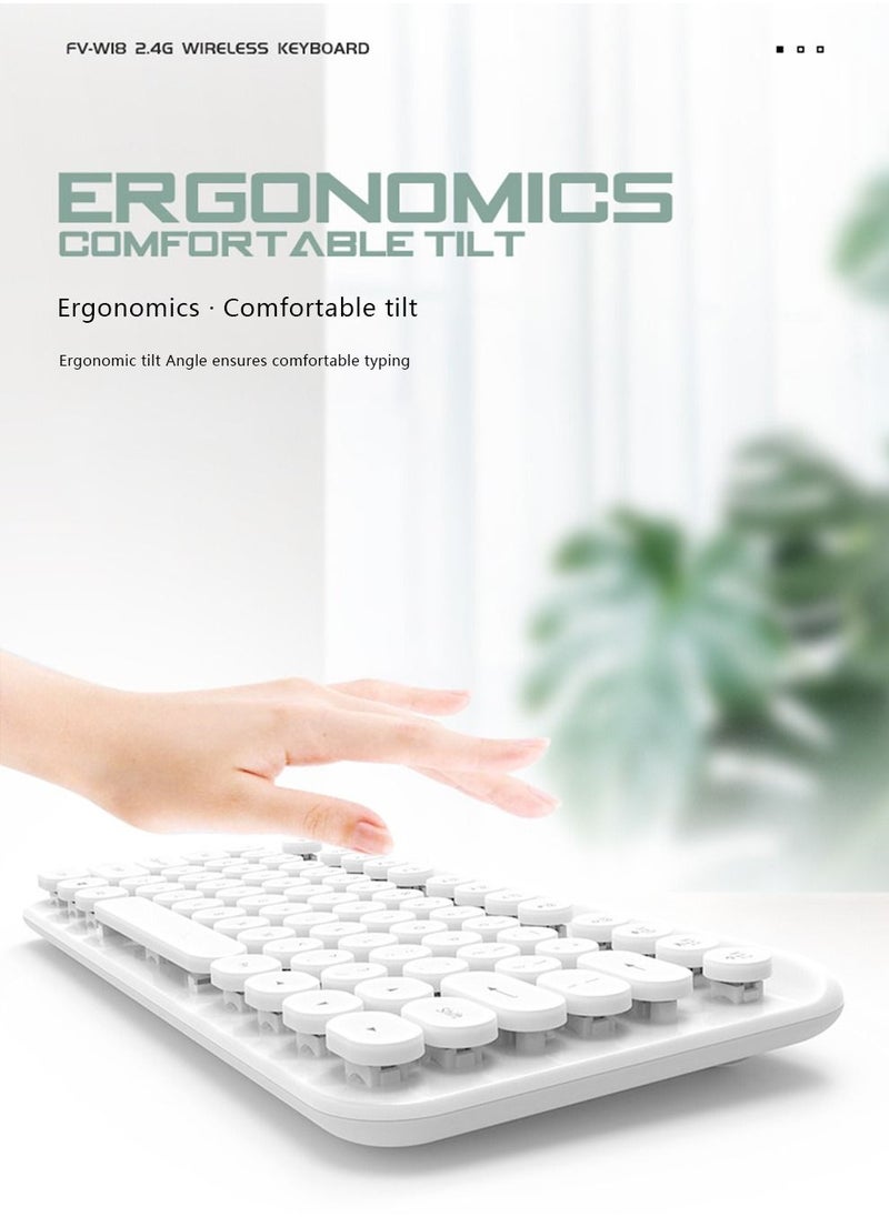 FVWI8 Wireless Round Key Hat Keyboard
