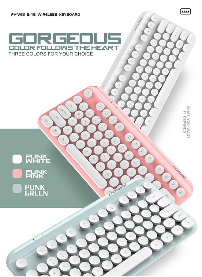 FVWI8 Wireless Round Key Hat Keyboard