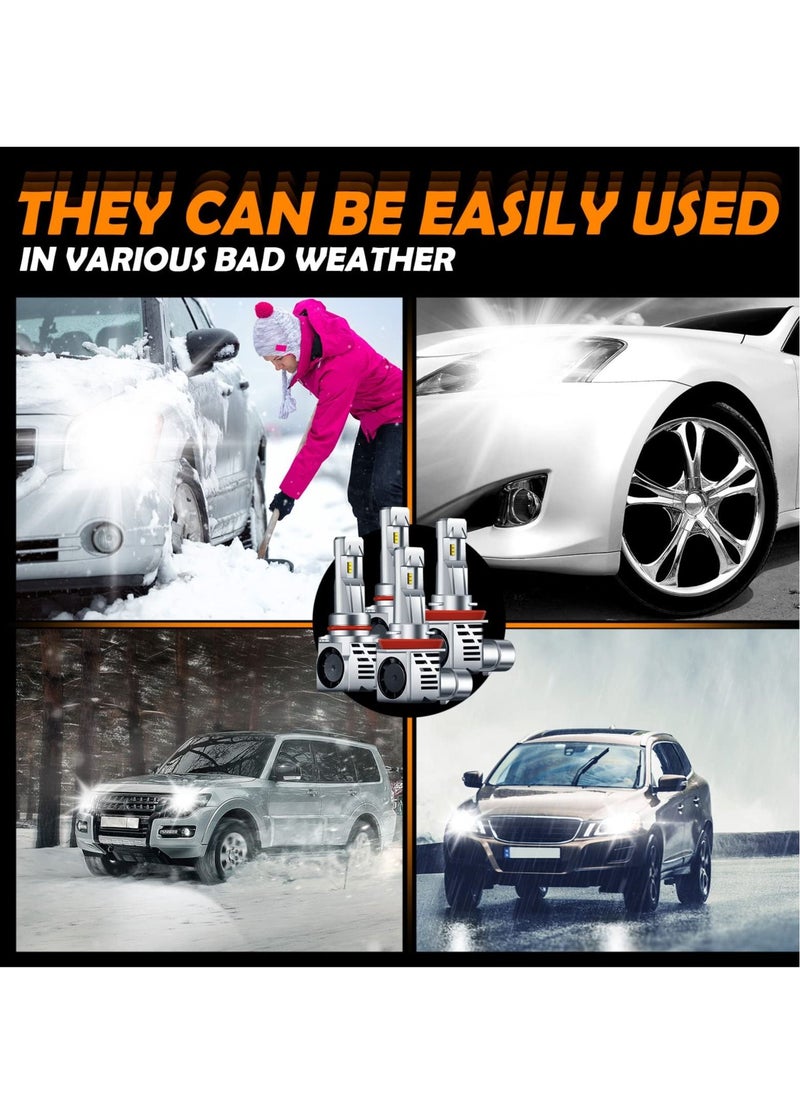 SYOSI - LED Headlight Bulbs Combo, 6500K Cool White 24000LM Wireless , H11 9005/ H9 /H8 9005/HB3 Automotive for Auto Replacement, High Low Beam (9005, Style 2PCS Each) - Image 1