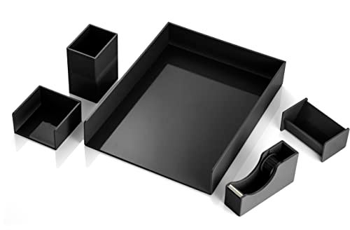Officemate Desk Organizer 5 Piece Set Black 21546