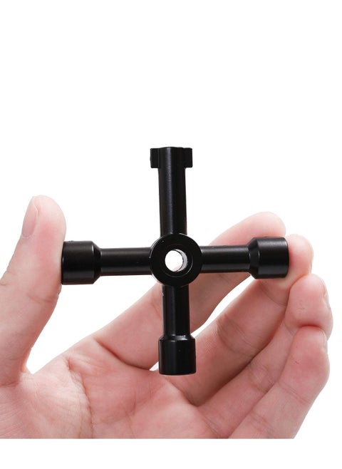 Meter Box Key Gas Key Meter Key 4 Way MultiFunctional Utilities Key for Electric Cupboard Cabinet Opening Key Black