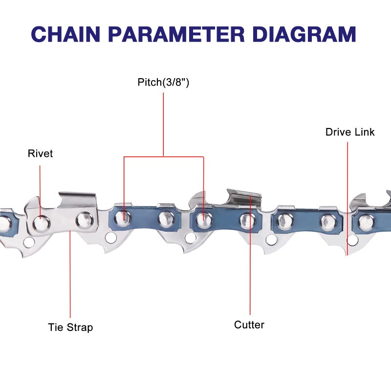 FUNKYWOO 4 Pack 16 Inch Chainsaw Chain for Stihl MS 170, MS 180 C - 3/8" LP Pitch, 043'' Gauge, 55 Drive Links - Image 3