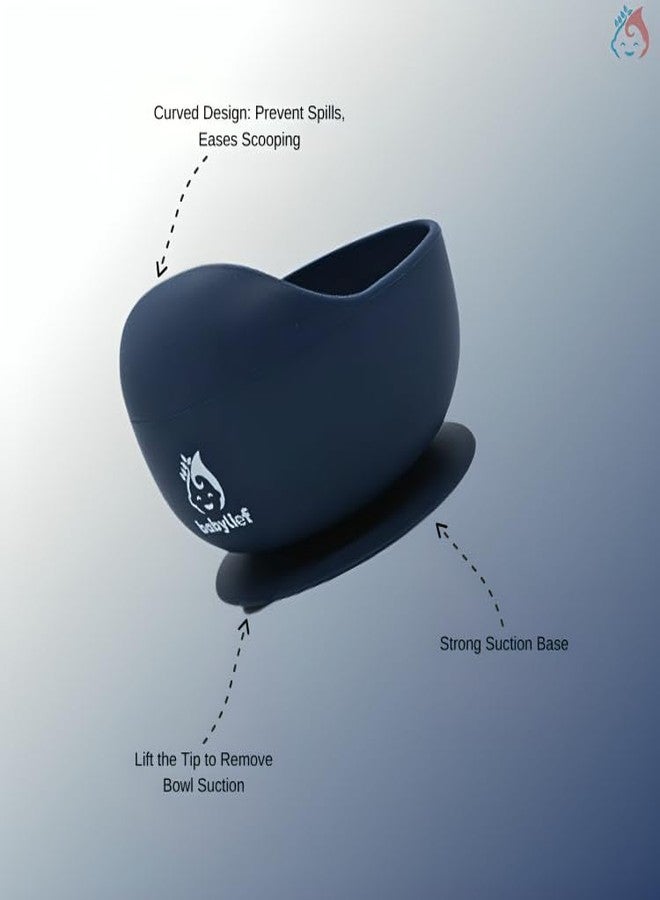 Babylief™ Silicone Baby Suction Bowl (Navy) - Image 4