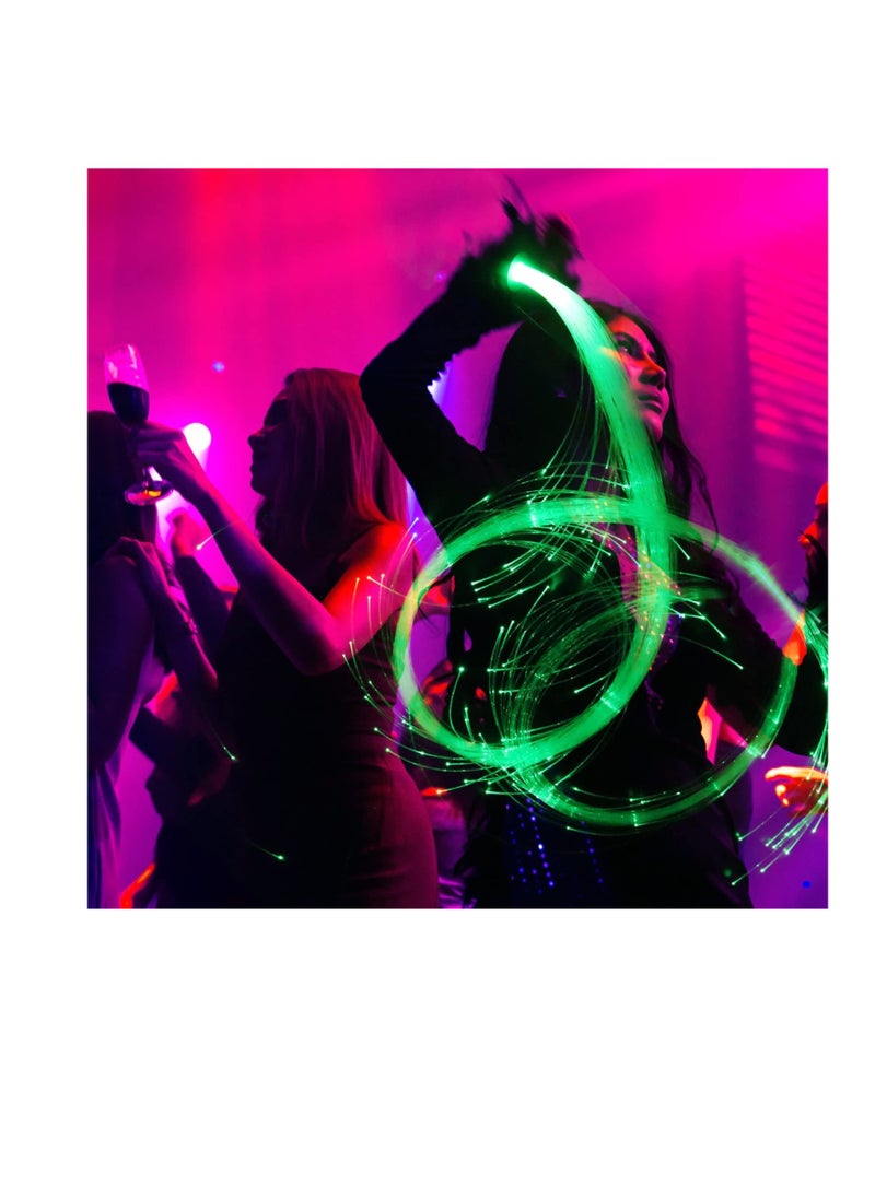 Fiber Optic WhipRechargeable Dance Flow Pixel Whip Super Bright Light Up Rave Toy 40 Color Effects Mode 360° Swivel for Dancing Parties Light Shows EDM Music Festivals