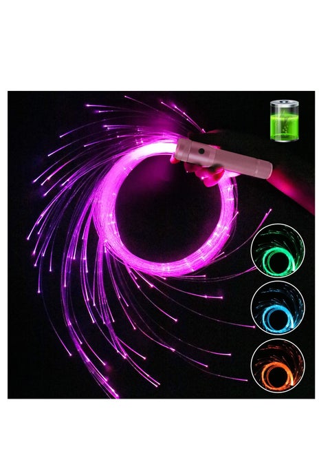 Fiber Optic WhipRechargeable Dance Flow Pixel Whip Super Bright Light Up Rave Toy 40 Color Effects Mode 360° Swivel for Dancing Parties Light Shows EDM Music Festivals