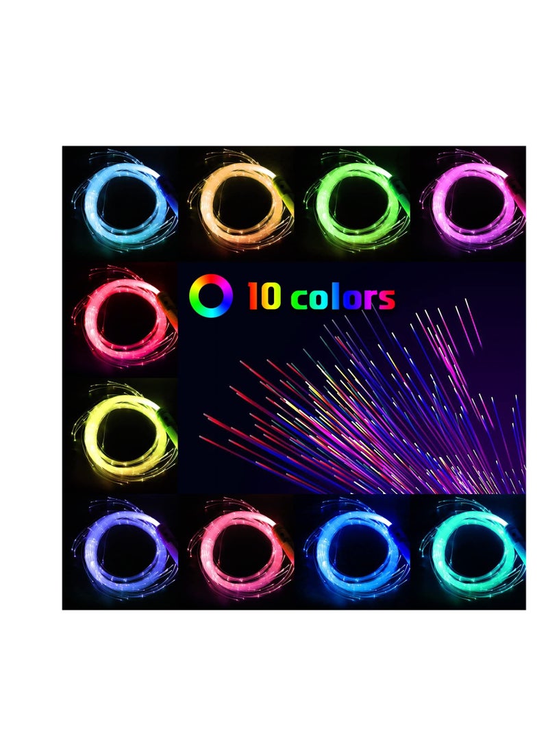 Fiber Optic WhipRechargeable Dance Flow Pixel Whip Super Bright Light Up Rave Toy 40 Color Effects Mode 360° Swivel for Dancing Parties Light Shows EDM Music Festivals