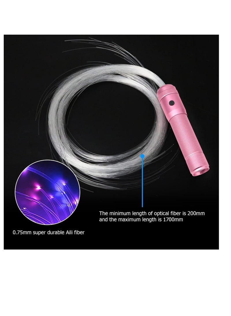 Fiber Optic WhipRechargeable Dance Flow Pixel Whip Super Bright Light Up Rave Toy 40 Color Effects Mode 360° Swivel for Dancing Parties Light Shows EDM Music Festivals