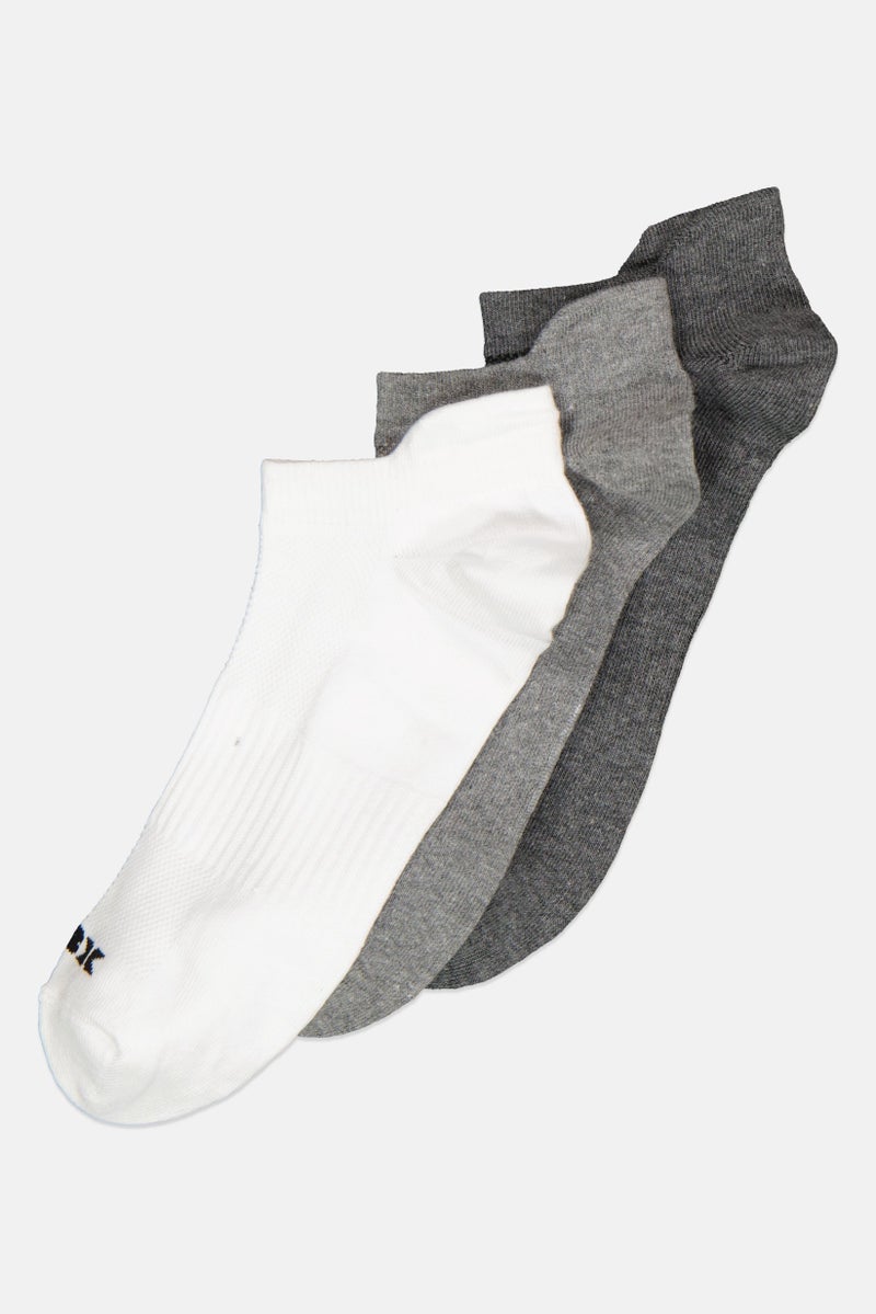RBX Men 3 Pairs Brand Logo Running Socks, Multicolor  - Image 1