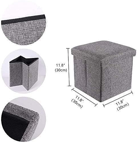 NETZILLA NAVA PAVA Fabric Folding Organizer Storage Ottoman Bench Footrest Stool Coffee Table Cube Camping Fishing Toys Chest Stool QuickEasy Assembly22L Capacity Padded 30X30X30 CM Beige - Image 3