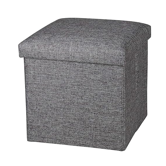 NETZILLA NAVA PAVA Fabric Folding Organizer Storage Ottoman Bench Footrest Stool Coffee Table Cube Camping Fishing Toys Chest Stool QuickEasy Assembly22L Capacity Padded 30X30X30 CM Beige - Image 1