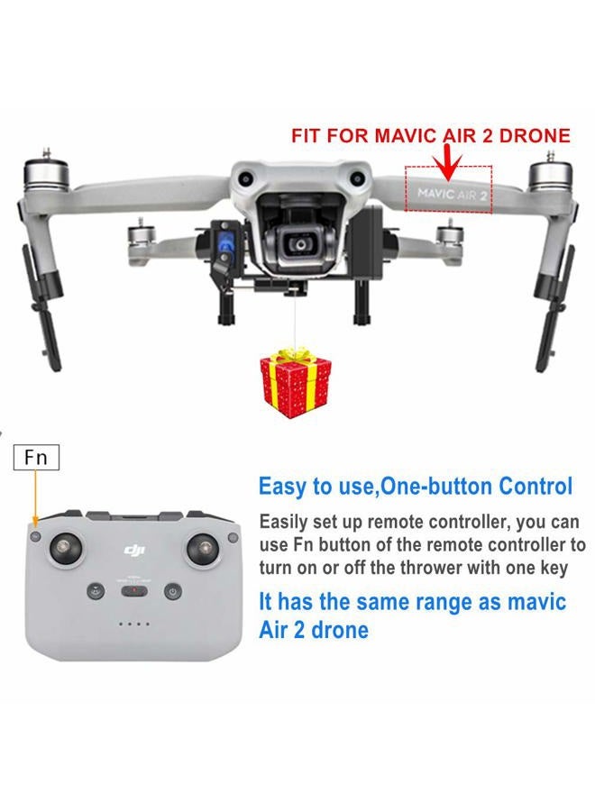 Hanatora Payload Airdrop Release Drop Device for DJI Air 2S, Mavic Air 2 Drone, Black, Clip Delivery Transport Dropper, Wedding, Fishing, Bait, Search & Rescue Kit Accessory - Image 2