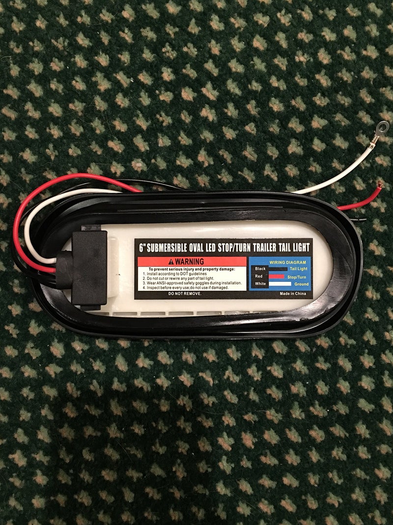 PPI (2) Red Trailer Truck LED Sealed RED 6" Oval Stop/Turn/Tail Light Marine Waterproof Including 3-pin water tight plug DOT SAE with wires and Grommet - Image 2