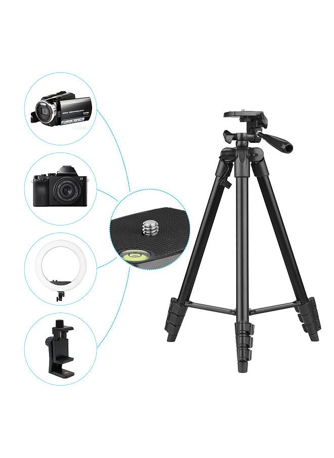Generic - 53 Inch Tripod Vlog Kit Smartphone Photography Set Tripod + LED Light + Microphone + Smartphone Clip + Remote Control for Vlog Recording Microfilm Making Live Stream - Image 1
