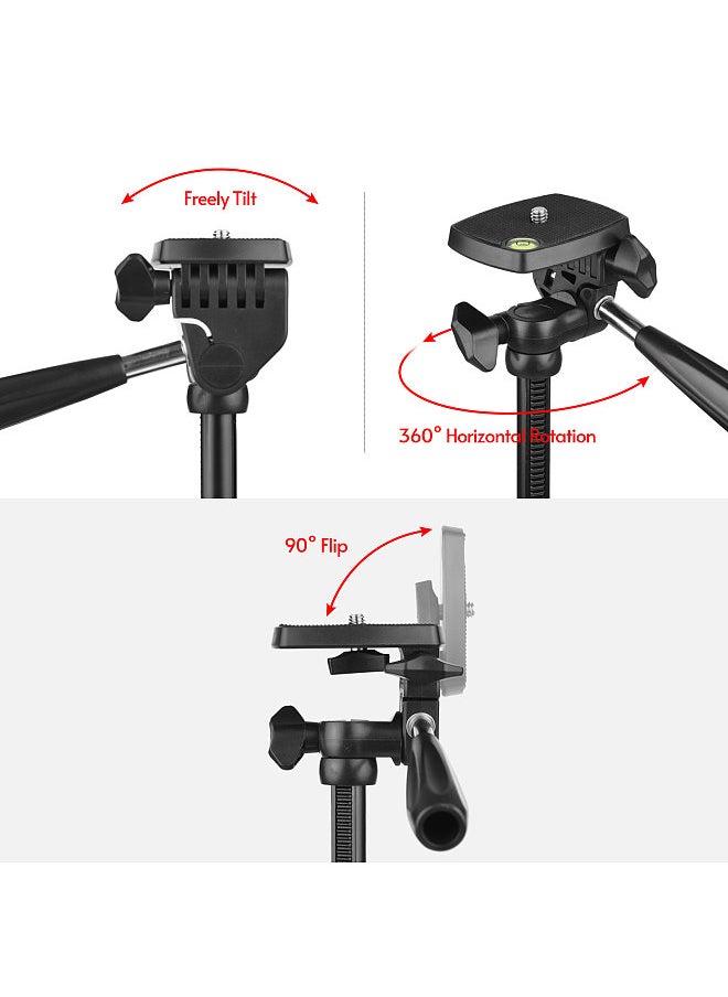 Generic - 53 Inch Tripod Vlog Kit Smartphone Photography Set Tripod + LED Light + Microphone + Smartphone Clip + Remote Control for Vlog Recording Microfilm Making Live Stream - Image 1
