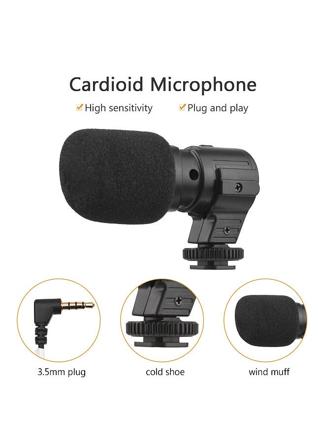 Generic - 53 Inch Tripod Vlog Kit Smartphone Photography Set Tripod + LED Light + Microphone + Smartphone Clip + Remote Control for Vlog Recording Microfilm Making Live Stream - Image 1
