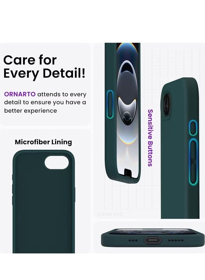 Raxoom iPhone 16e Case Cover 6.1-Inch â€“ Premium Silicone Protective Phone Case with Soft Microfiber Lining, Anti-Scratch Shockproof Bumper, Slim Fit Drop Protection, Durable & Lightweight Grip-Friendly Cover for iPhone 16e â€“ Daily Use & Stylish Design green - Image 5