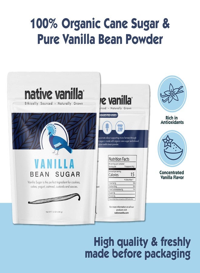 Native Vanilla Organic Vanilla Bean Sugar – Native Vanilla – Made from Premium Vanilla Bean Pods – For Chefs and Home Cooking, Baking, and Dessert Making – Made with Real Vanilla Beans - 12 Oz - Image 2