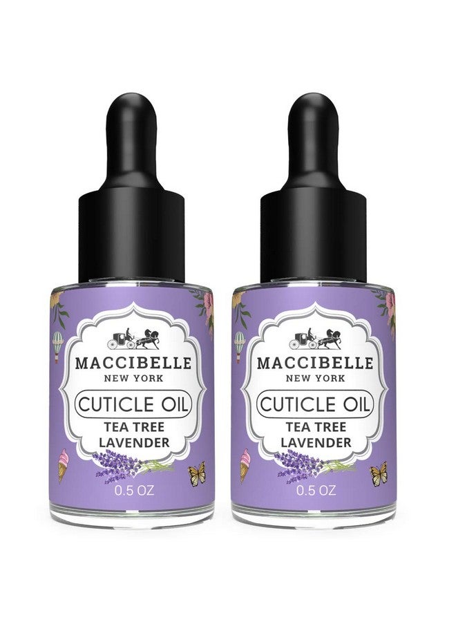 maccibelle Cuticle Oil Heals Dry Cracked Cuticles 0.5 Oz 2 Bottles (Tea Tree Lavender) - Image 1