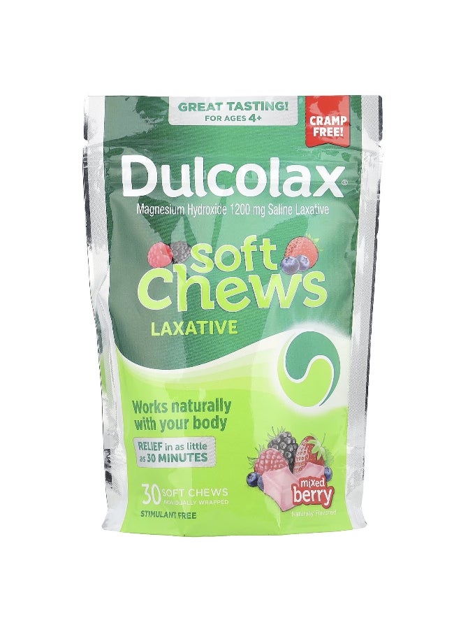 DULCOLAX - Dulcolax, Soft Chews Laxative, For Ages 4+, Mixed Berry, 30 Soft Chews - Image 1