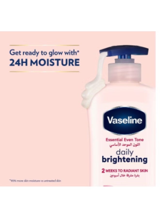 Vaseline Essential Even Tone Body Lotion Daily Brightening 400ml Pack of 2 - Image 2