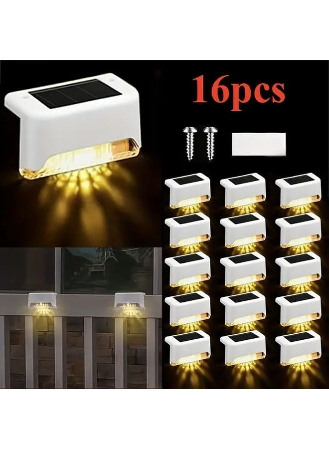 16 Pack White Shell Warm Light Solar Outdoor Street Area Lighting IPX4 Portable - Image 2