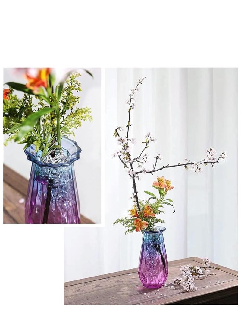 SYOSI Flower Frogs 4 Pieces Elastic Floral Frogs Flower Vase Twistable Flower Arranger Tool Pin Holder Japanese Flower Arranging Plant Decoration Fixed Supplies with Bottom Home DIY Craft (Silver)  - Image 2