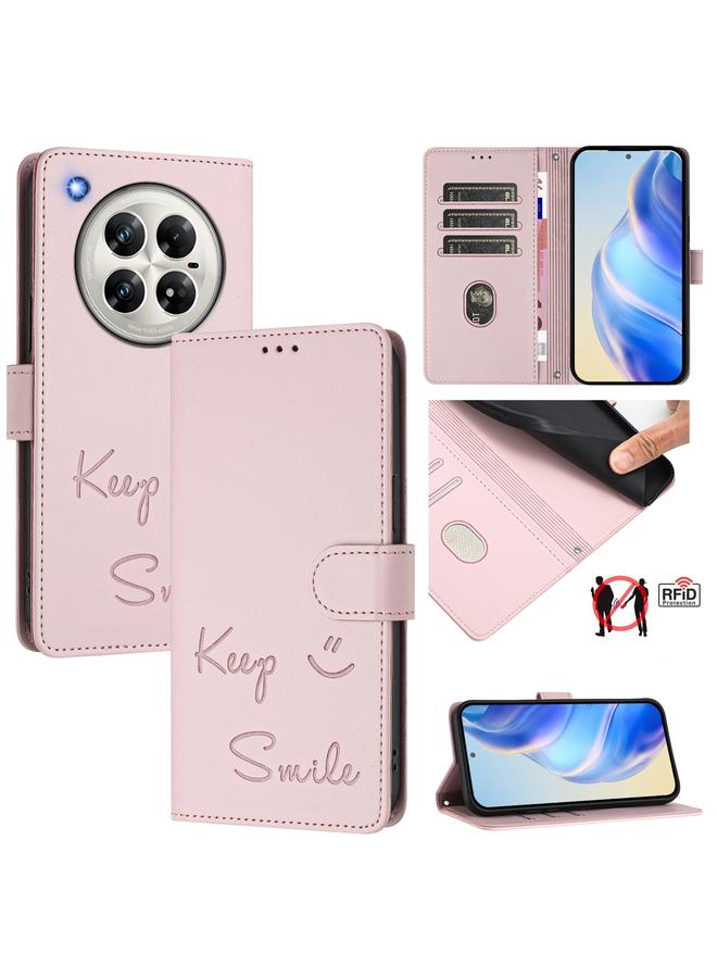 اس-توب جراب لهاتف Infinix Zero 40 4G / 5G جراب هاتف جلدي بنقش ابتسامة بتقنية RFID - Image 1