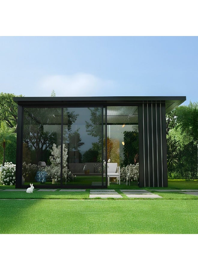 DANUBE HOME بيت زجاجي فاخر في جميرا – جناح خارجي من الزجاج المقسى، إطار من الألمنيوم، غرفة حديقة مقاومة للأشعة فوق البنفسجية، مثالي لفيلا في الإمارات، فناء، شرفة 3.4×4.4 م - Image 1