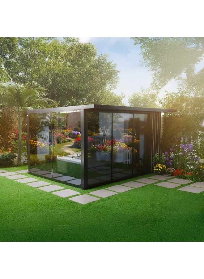 DANUBE HOME بيت زجاجي فاخر في جميرا – جناح خارجي من الزجاج المقسى، إطار من الألمنيوم، غرفة حديقة مقاومة للأشعة فوق البنفسجية، مثالي لفيلا في الإمارات، فناء، شرفة 3.4×4.4 م - Image 3