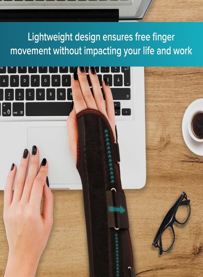 Q DEVICES Wrist Brace with Forearm Splint – Carpal Tunnel Relief & Support – Removable Aluminum Splint for Arthritis, Tendinitis, & Sprains – Adjustable Compression, Men & Women, Left or Right Hand - Image 2