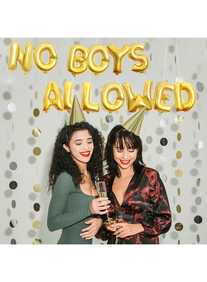 AnnoDeel 16inch NO BOYS ALLOWED Foil Balloons Banner, Gold Letter Mylar Balloon for Women Bride Bacheloretter Banner Party Decoration - Image 5