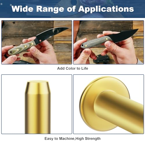 SuperDi Living house For Cutlery Rivets 5/16" x 5/8" Knife Making Handle Pins Brass 12 sets - Image 3