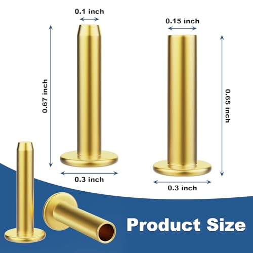 SuperDi Living house For Cutlery Rivets 5/16" x 5/8" Knife Making Handle Pins Brass 12 sets - Image 2