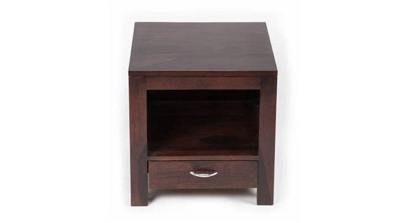 Kamal Brothers Kamal Brothers Solid Sheesham Wood Bedside Table with 1 Drawers Storage Shelf Wooden Bed Side End Tables Night Stand for Home Living Room Bedroom Walnut Finish  - Image 3