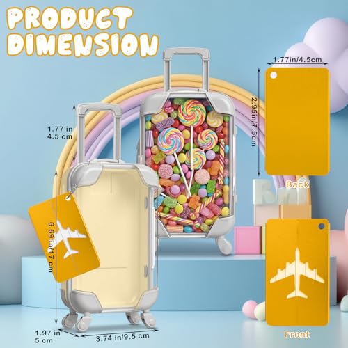 Teecyhooo 12 Pcs Mini Suitcase Party Favor Boxes and 12 Pcs Metal Luggage Tags with Card, Clear Mini Luggage Gift Boxes for Girls Wedding Travel Birthdays (6.69 x 3.74 x 1.97 Inch,Colorful) - Image 2