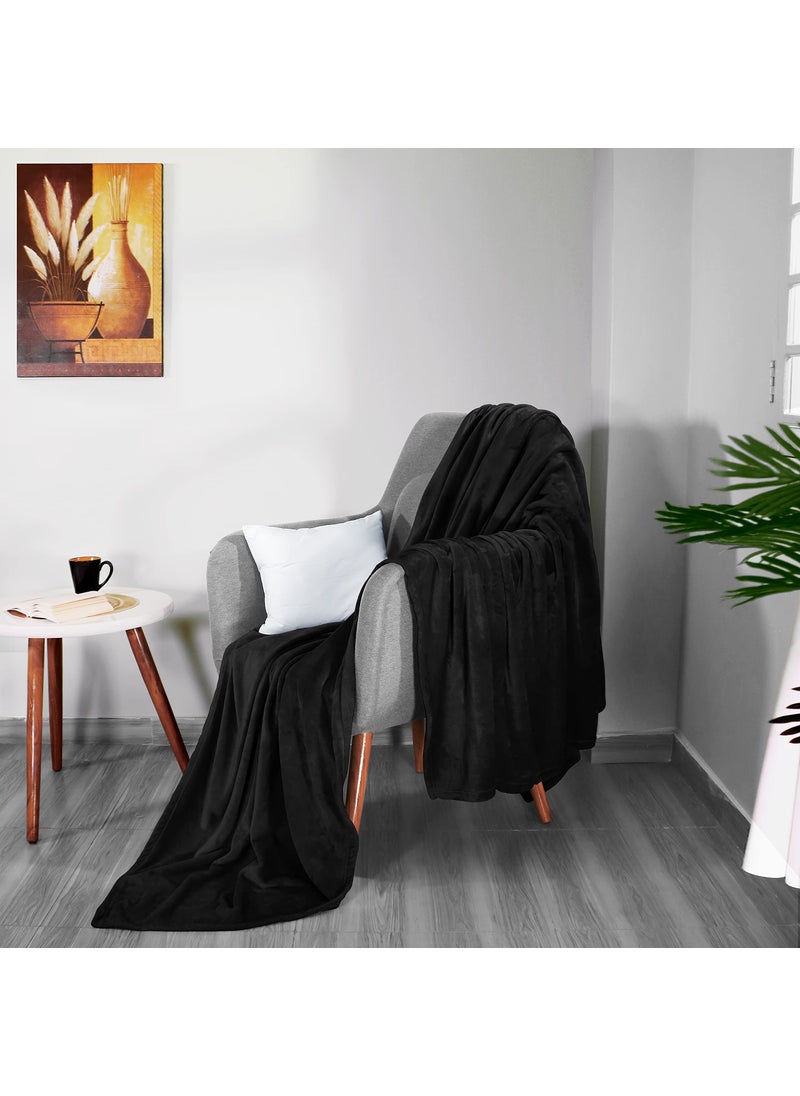 Utopia Bedding Utopia Bedding Fleece Blanket California King Size Black 300GSM Luxury Fuzzy Soft Anti-Static Microfiber Bed Blanket (102x96 Inches)  - Image 4