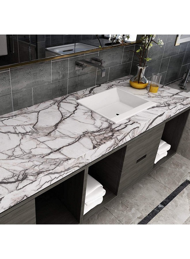 WISDOM ™ 24 X 66 White & Black Marble Wallpaper Peel And Stick Wallpaper Marble Counter Top Stick Self Adhesive Marble Wallpaper - Image 4