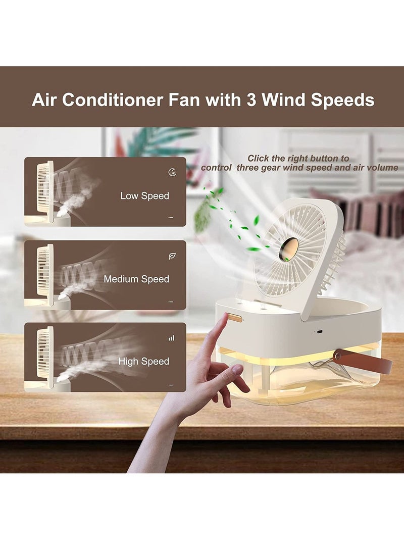 Y&D Portable Air Conditioner Fan Mini Personal Evaporative Cooler with 3 Speeds LED Light Timing Function IN 1 Desk For Room Camping Car and Office  - Image 4