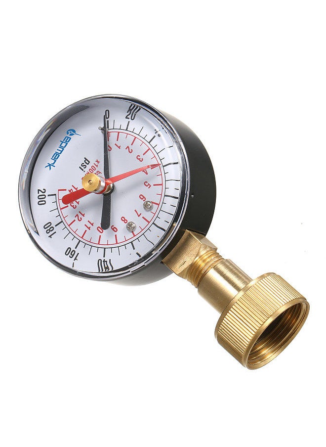 Lepmerk - 2- 1/2'' Pressure Gauge Water Pressure Test Gauge 3/4'' Female Hose Thread 0-200 PSI with Red Pointer - Image 1