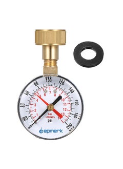 2- 1/2'' Pressure Gauge Water Pressure Test Gauge 3/4'' Female Hose Thread 0-200 PSI with Red Pointer