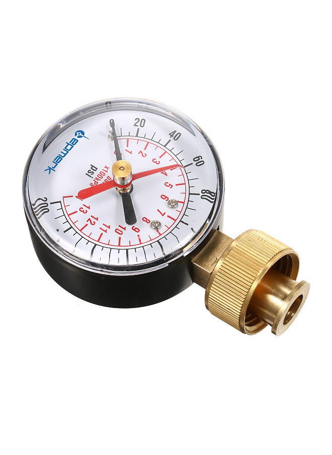 Lepmerk - 2- 1/2'' Pressure Gauge Water Pressure Test Gauge 3/4'' Female Hose Thread 0-200 PSI with Red Pointer - Image 1