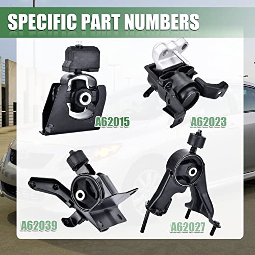 Lochnchn Engine Motor Mount Kits Compatible with Corolla Matrix 1.8L 2009-2013 Pontiac Vibe 1.8L 2009 2010 4PCS Engine Transmission Mount Replace A62027 A62039 A62015 A62023 - Image 3