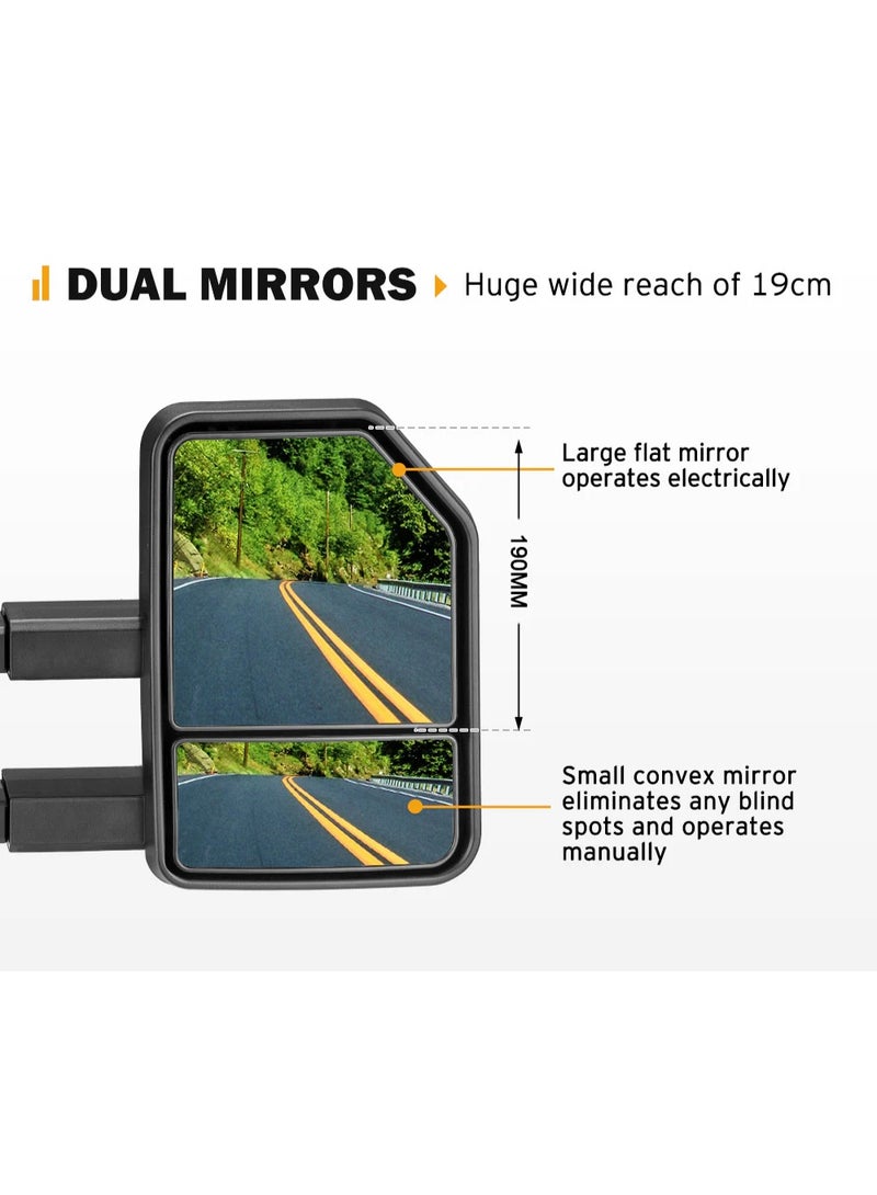 San Hima Pair Extendable Towing Mirrors for NISSAN PATROL GU/Y61 1997-2016 - Image 3