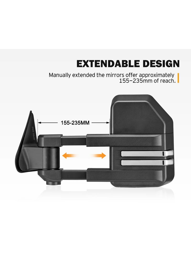 San Hima Pair Extendable Towing Mirrors for NISSAN PATROL GU/Y61 1997-2016 - Image 4