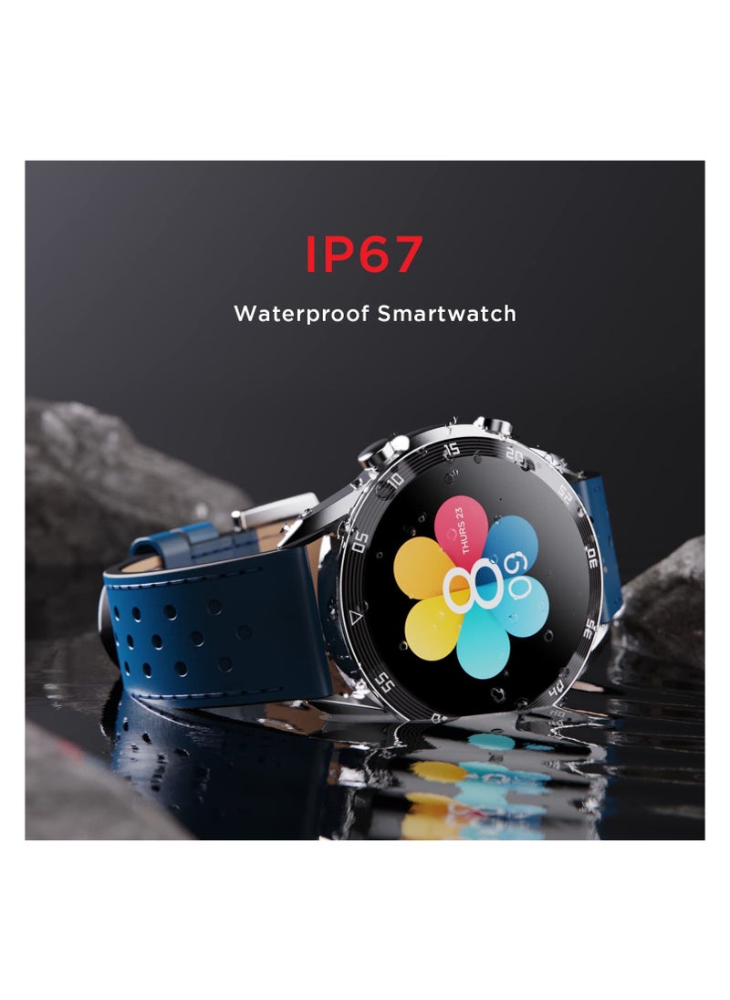 Generic - boAt Primia Smart Watch with Bluetooth Calling, AMOLED Display, AI Voice Assistant, HR, SpO2, Stress & Sleep Monitoring, Health Ecosystem,Activity Tracker & Multiple Sports Modes(Deep Blue) - Image 1