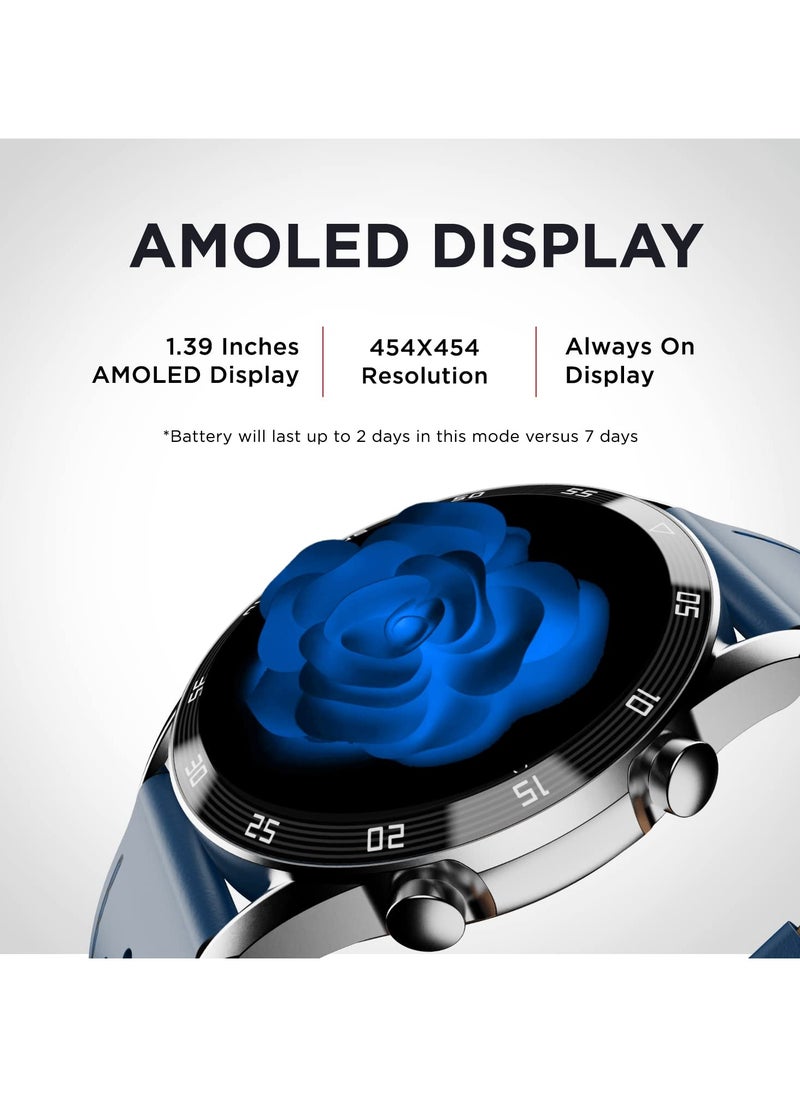 Generic - boAt Primia Smart Watch with Bluetooth Calling, AMOLED Display, AI Voice Assistant, HR, SpO2, Stress & Sleep Monitoring, Health Ecosystem,Activity Tracker & Multiple Sports Modes(Deep Blue) - Image 1